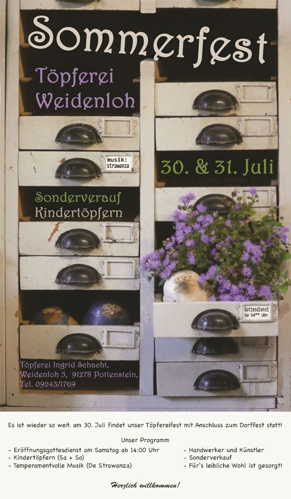 Sommfest 2016 bei Ihrer Töpferei Schacht
